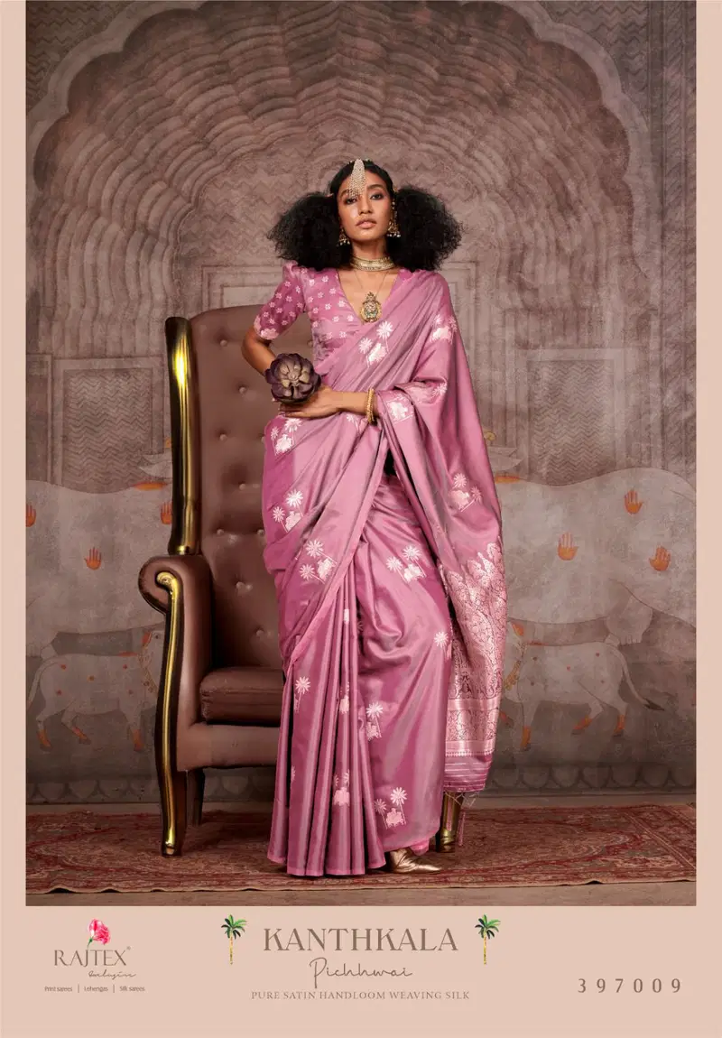 Kanthkala Pichhwai By Rajtex Satin Occation Wear Saree Orders In India